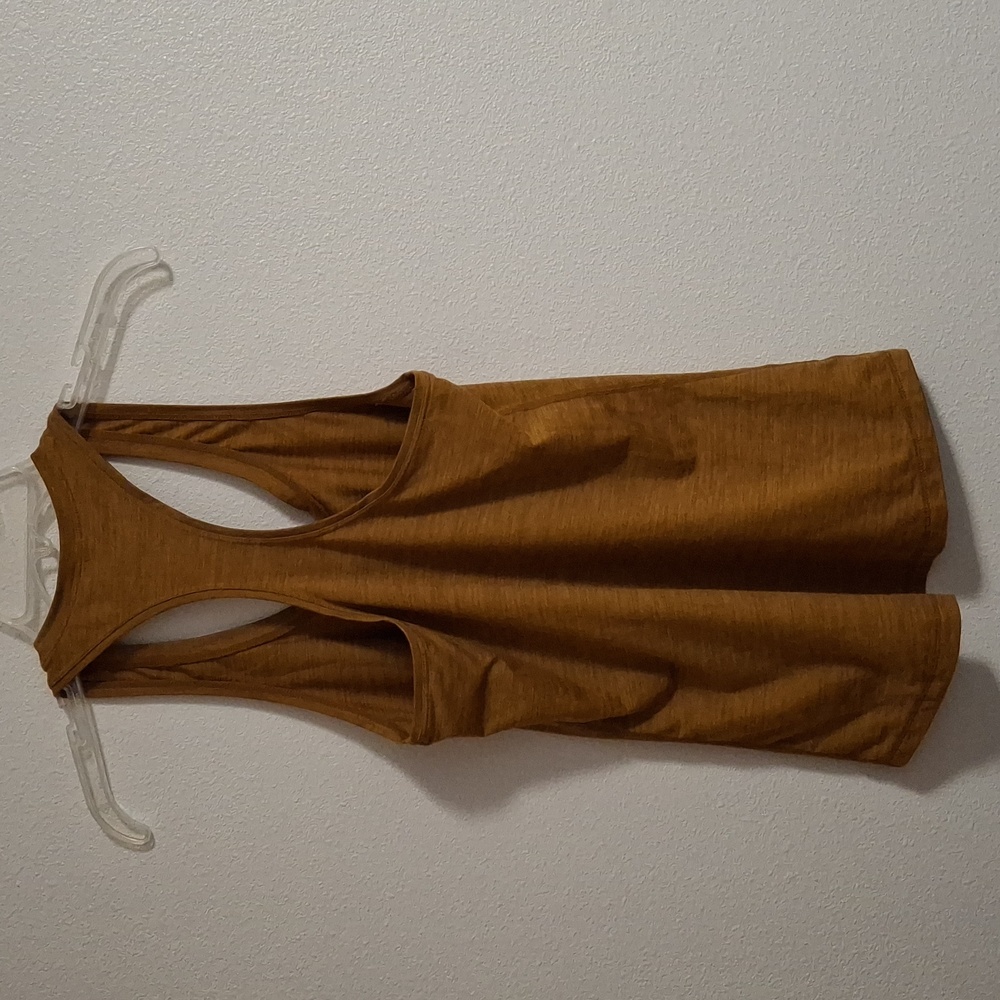 Vuori Lux Performance Tank Top Dark Golden Heather Brown Racerback Size Small - Picture 4 of 4